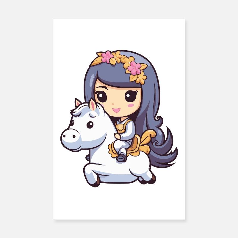 Prinzessin Pferd Comic Poster 20x30 cm