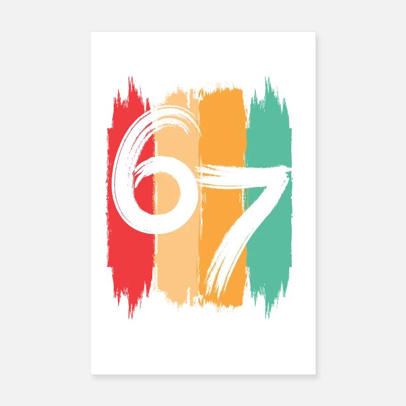 Six Seven Kids Meme 6 7 - Poster 20x30 cm - Weiß
