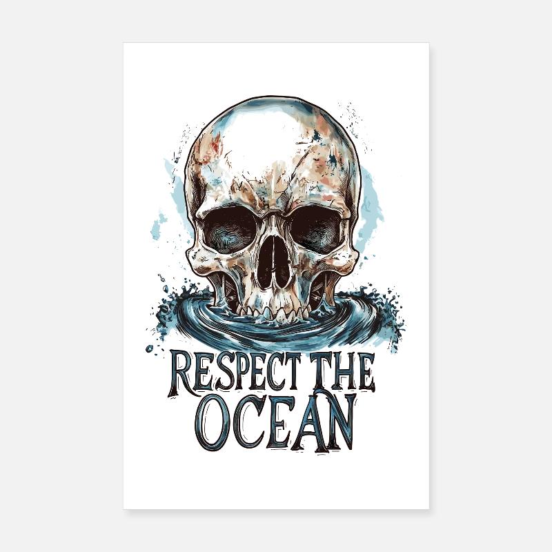 Plongeur Ocean Respect Dive Poster 20 x 30 cm
