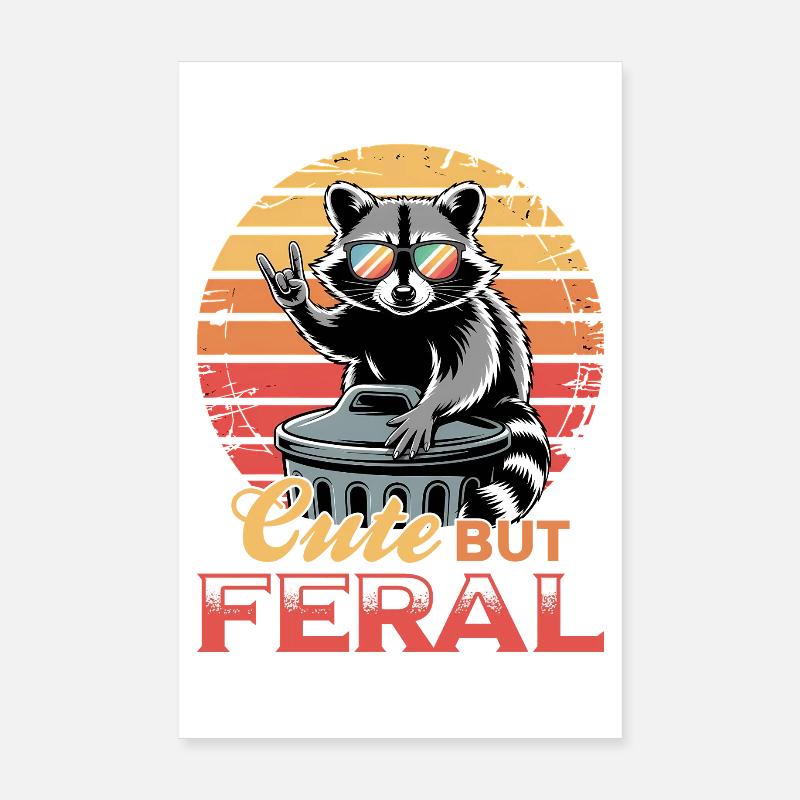 Drôle de raton laveur Poster 20 x 30 cm
