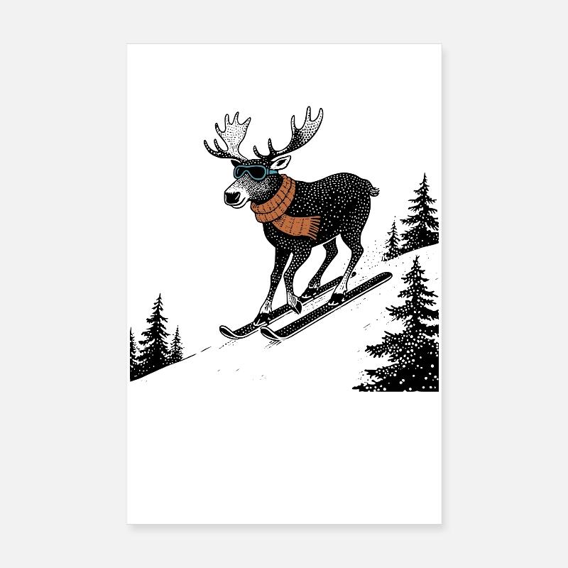 Pisten Elch Poster 20x30 cm