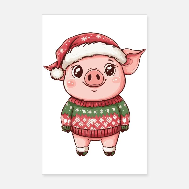 Cochon Noël Noël Poster 20 x 30 cm