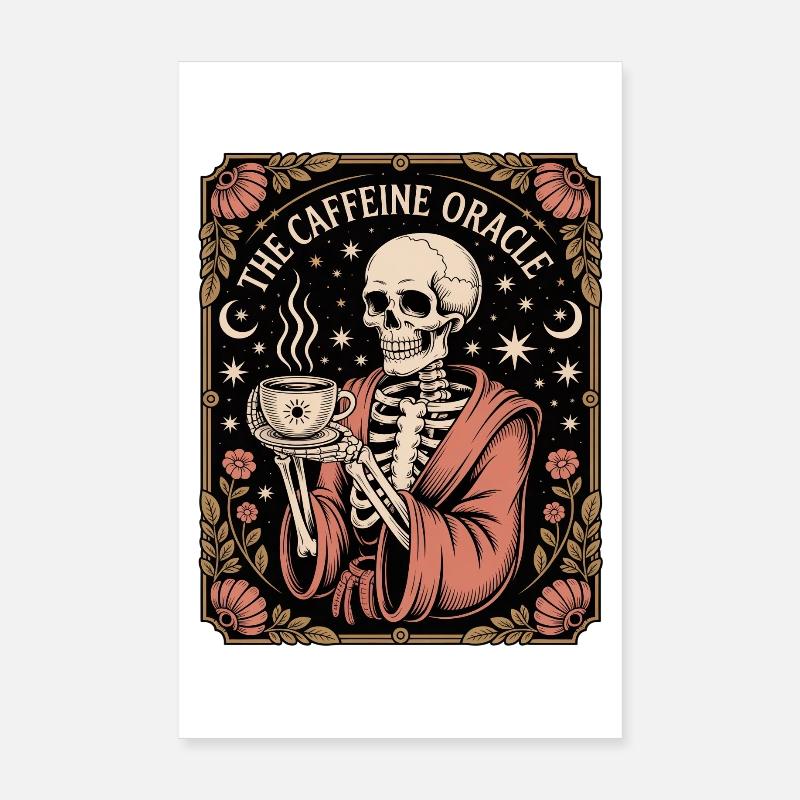 La caféine Oracle Skeleton Oracle Coffee Poster 20 x 30 cm