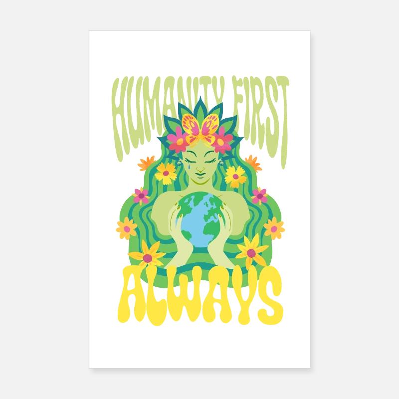 Menschlichkeit Equality Humanity First Always Poster 20x30 cm