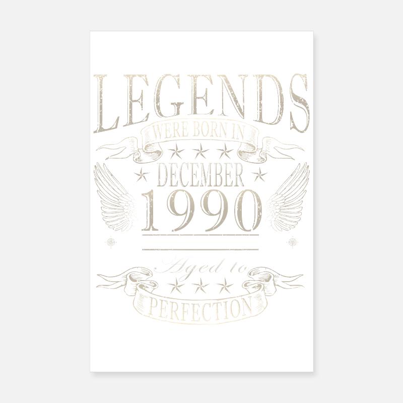 Décembre 1990 Décembre Anniversaire Décembre 1990 Poster 20 x 30 cm