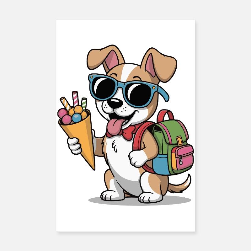 Sommerhund mit Eiscreme Poster 8" x 12" (20x30 cm)