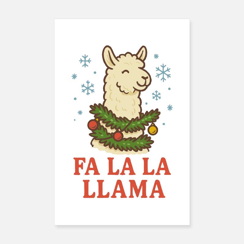 Drôle de design de Noël Fa La La Llama Poster 20 x 30 cm