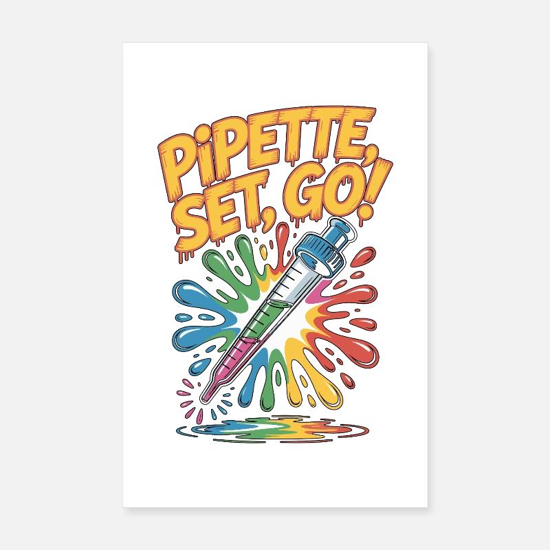 Lab Technician Pipette Set Go Medical Technologist Poster 20x30 cm