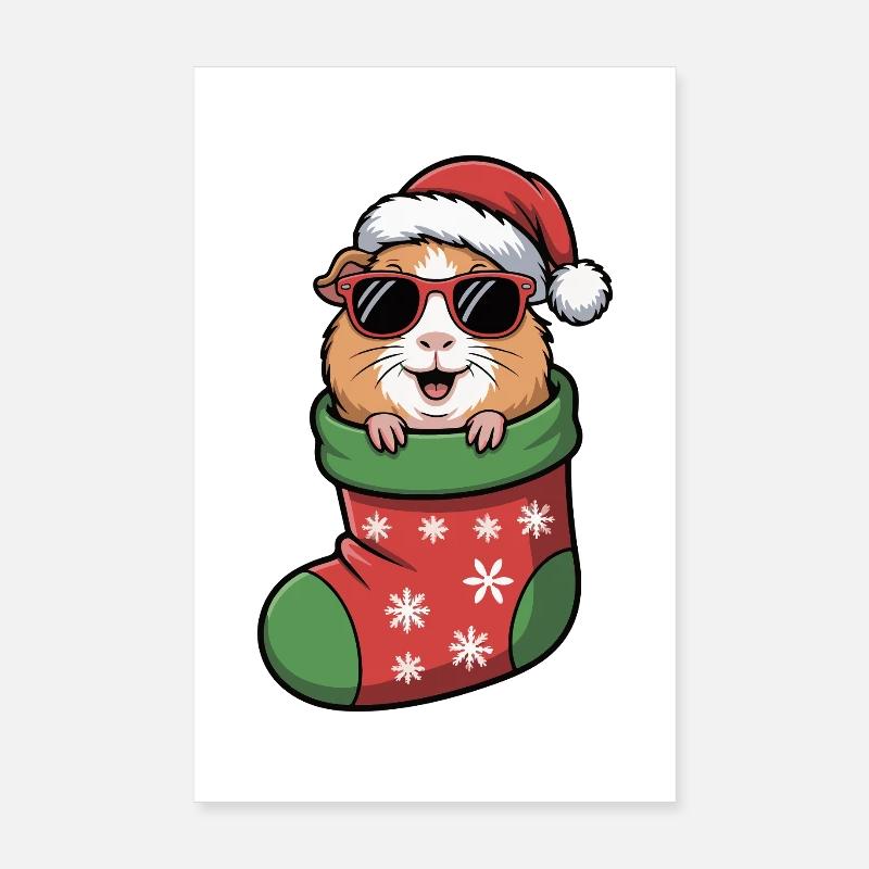 Hamster in Christmas boots Poster 8" x 12" (20x30 cm)