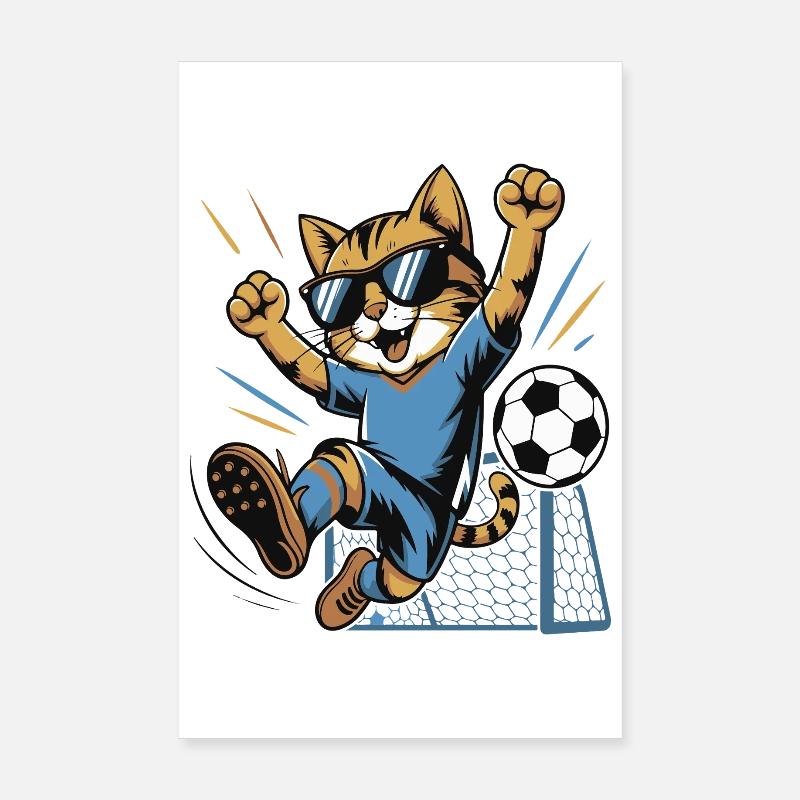 Cat Kicker Encourage dans les buts Poster 20 x 30 cm