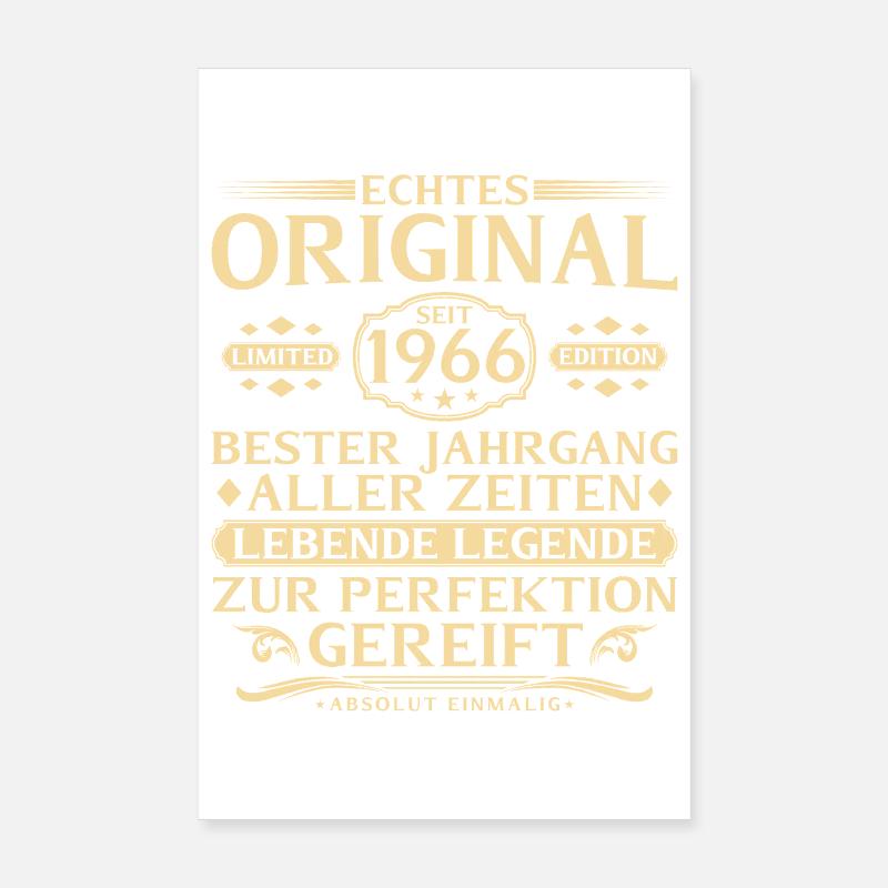 60e anniversaire Véritable original depuis 1966 Poster 20 x 30 cm