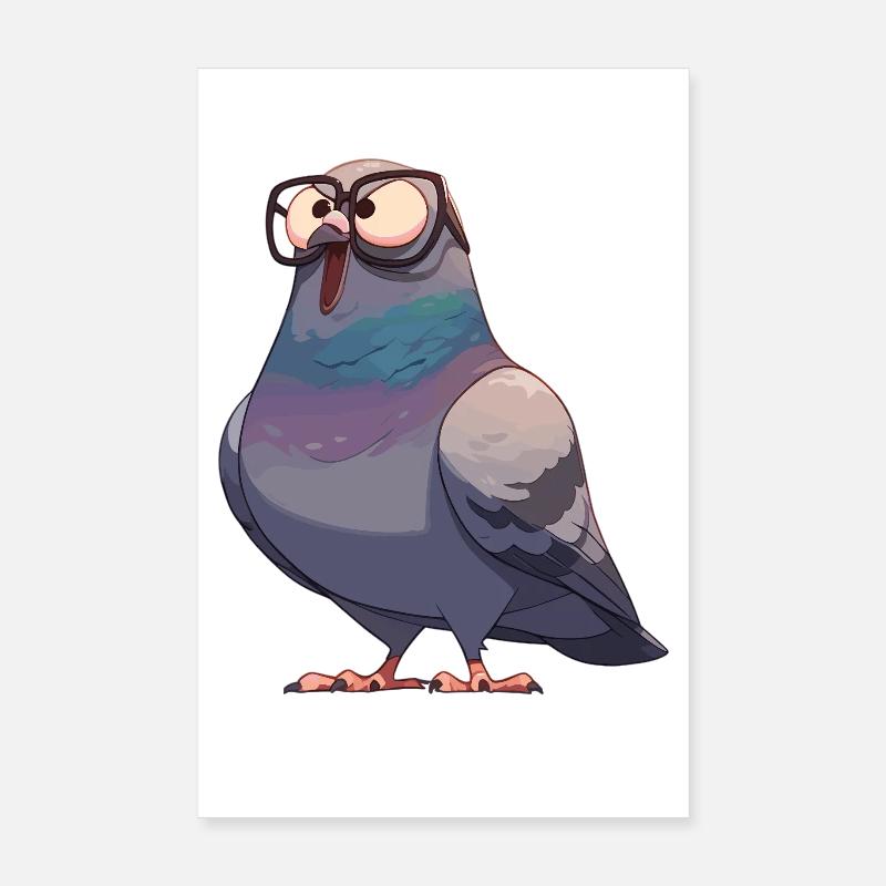 Pigeons Pigeon Poster 8" x 12" (20x30 cm)