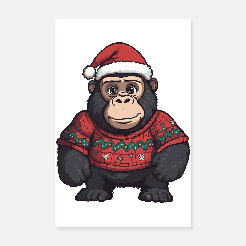 Noël de Noël Gorilla Poster 20 x 30 cm