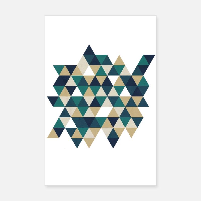 Geometric Triangle Mosaic - Poster 8" x 12" (20x30 cm) - white