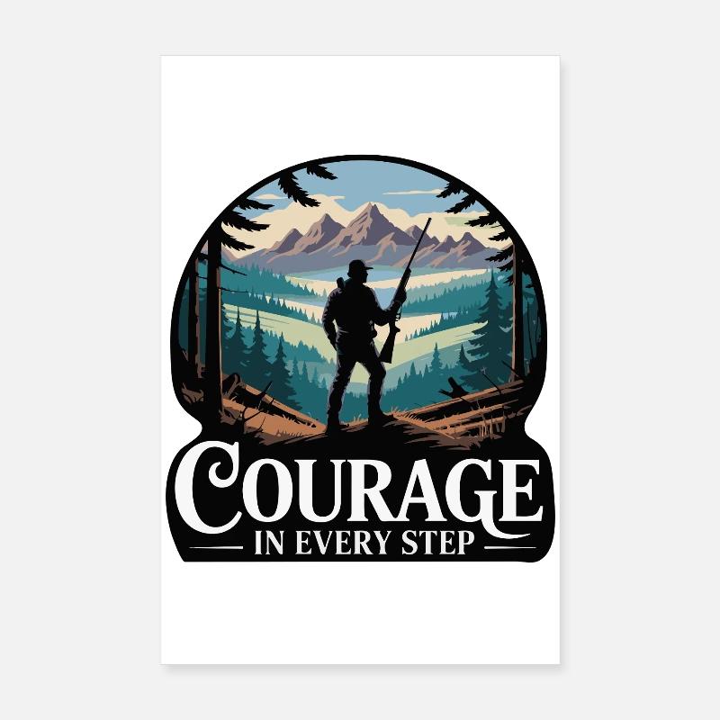 Courage in Every Step Mountain Scout Poster 8" x 12" (20x30 cm)