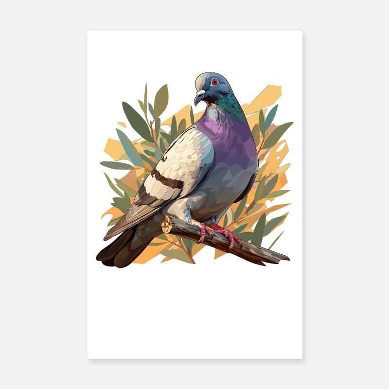 Pigeons Pigeon Poster 20 x 30 cm