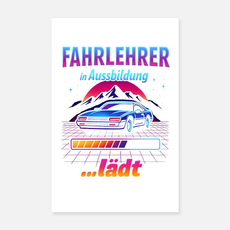 Driving instructor in training Neon Poster 8" x 12" (20x30 cm)
