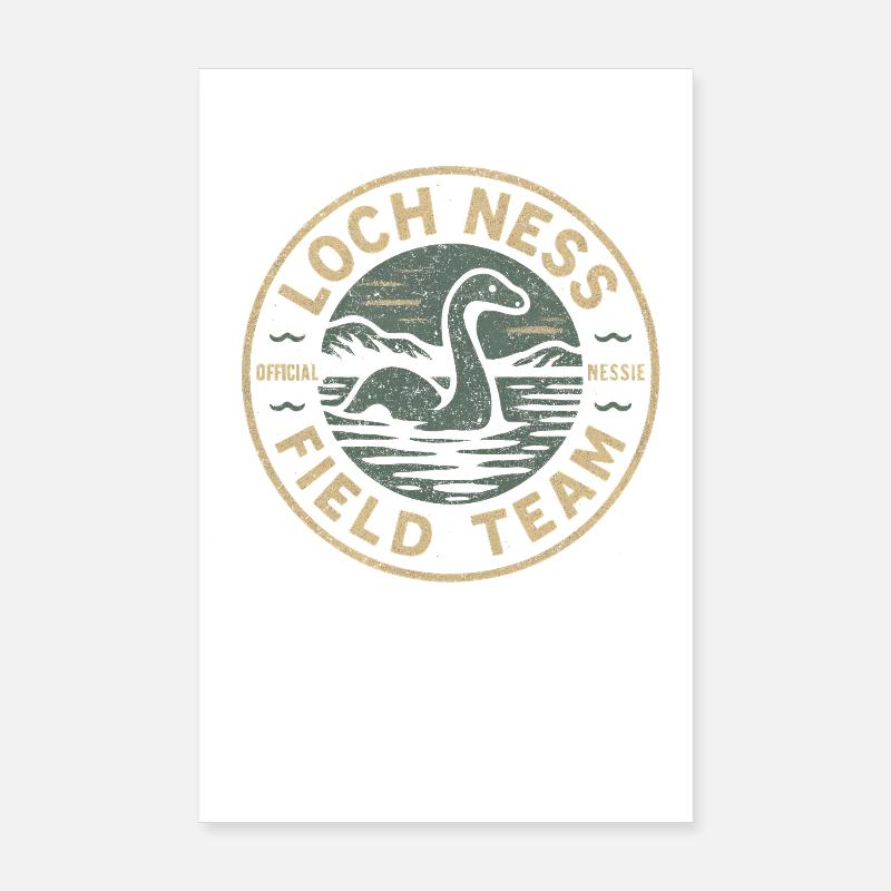 Loch Ness Field Team Funny Cryptid Loch Ness Poster 8" x 12" (20x30 cm)