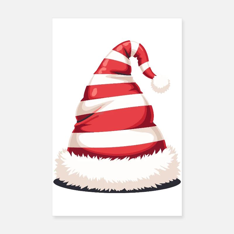 Candy Stripe Santa Hat Poster 20x30 cm