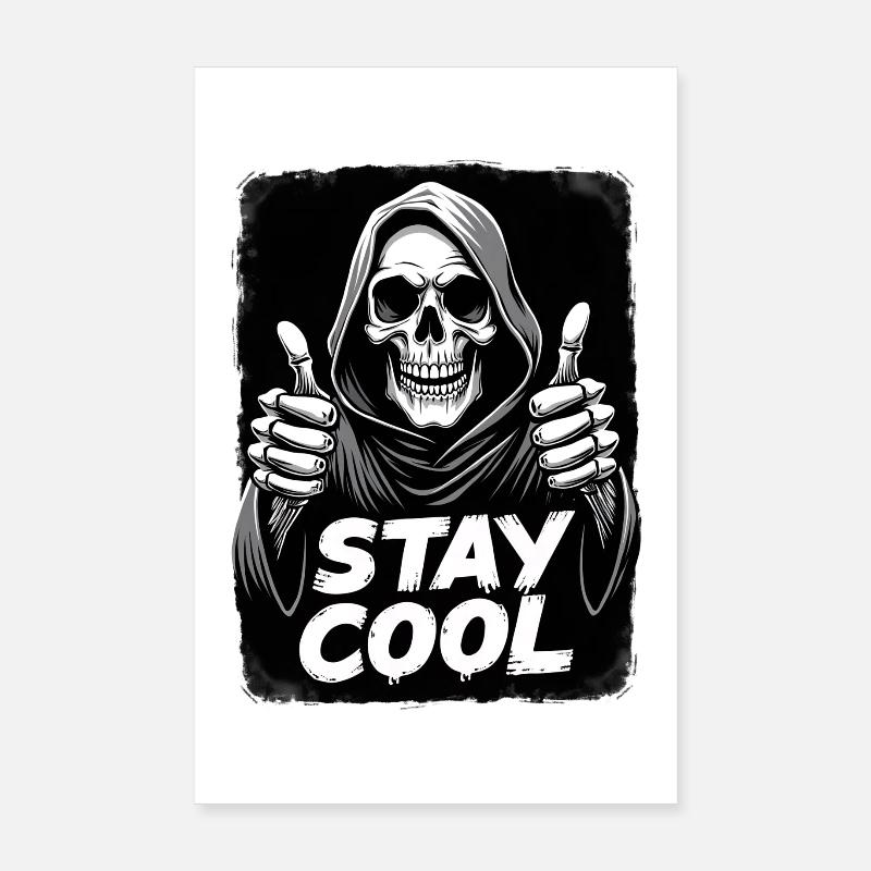 Stay Cool Grim Reaper Skull Poster 8" x 12" (20x30 cm)