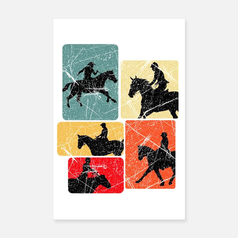 Equestrian Pop Silhouettes Collection Poster 20 x 30 cm