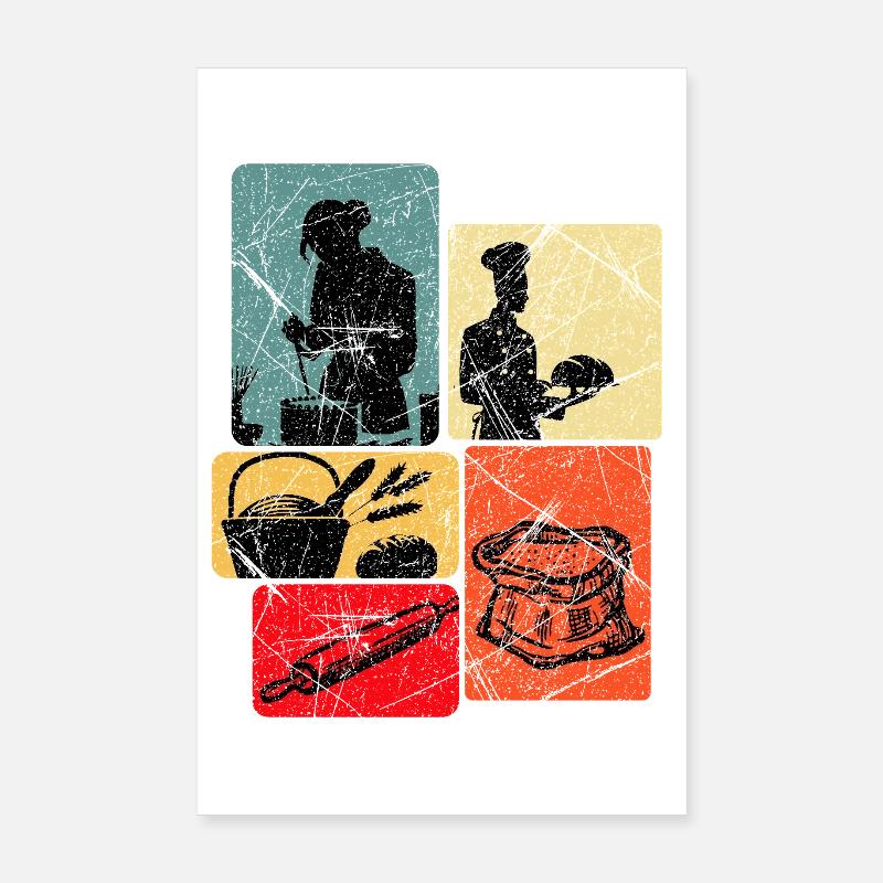 Cooking Studio Popart Collage Poster 8" x 12" (20x30 cm)