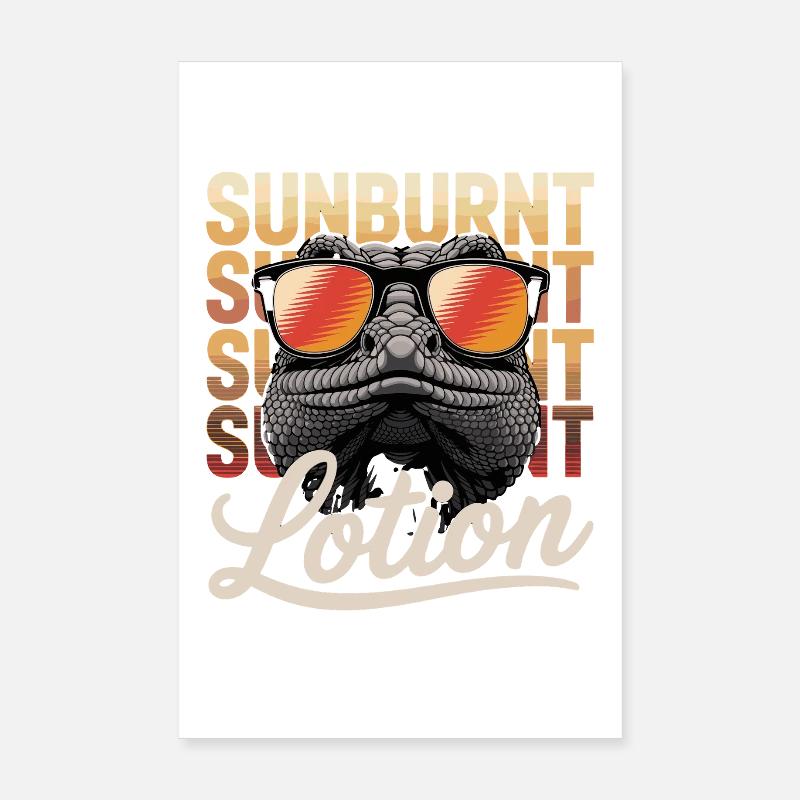 Sunscreen Funny Sunburn Lizards Design Poster 8" x 12" (20x30 cm)