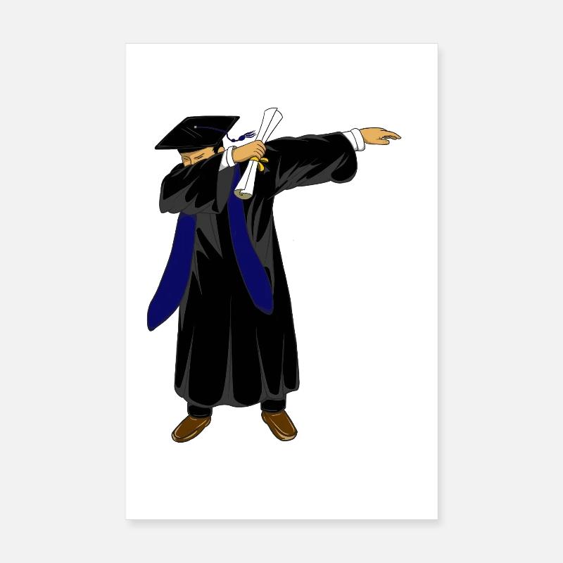 Dabbing Graduation Class 2026 Navy Blue Uniform Poster 8" x 12" (20x30 cm)