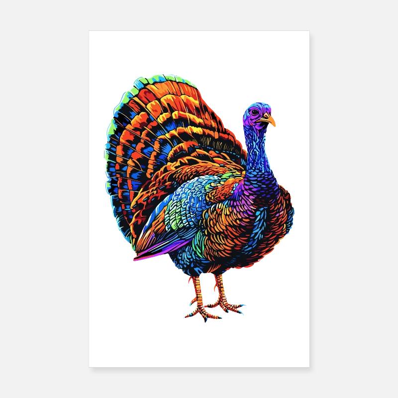Turkey Chickens Bird Turkey Poster 8" x 12" (20x30 cm)
