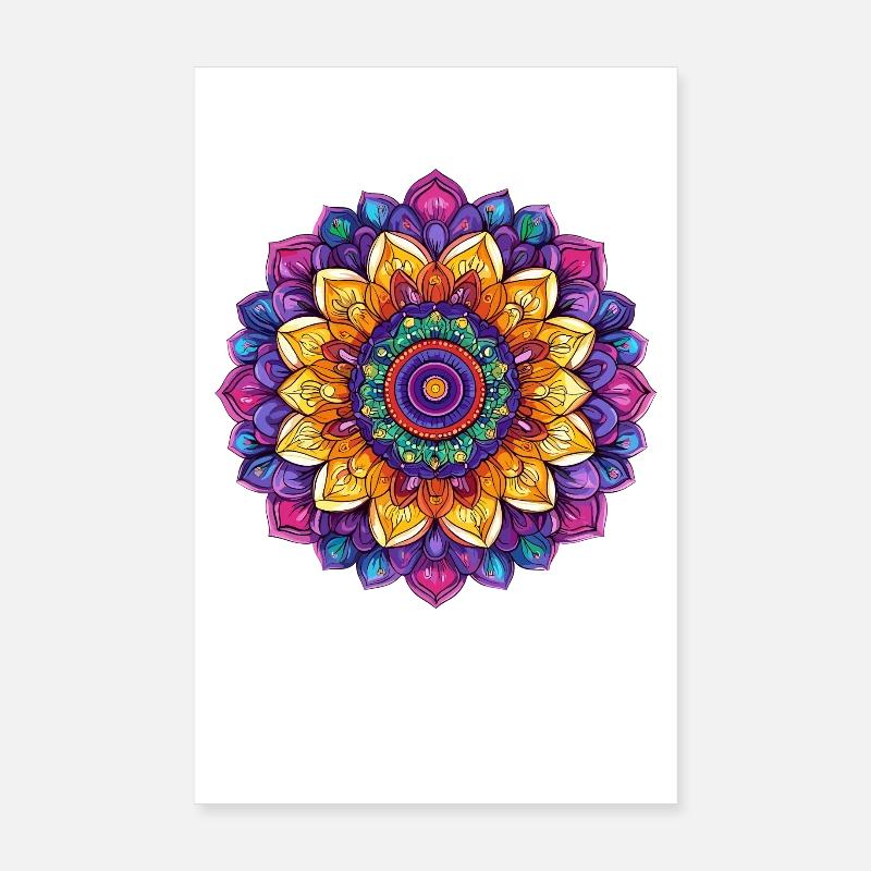 Jeu de couleur Kaleidoscope Mandala Poster 20 x 30 cm