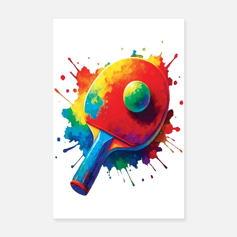 Tennis de Table - Design Sport Ping-Pong Splash Poster 8" x 12" (20x30 cm)