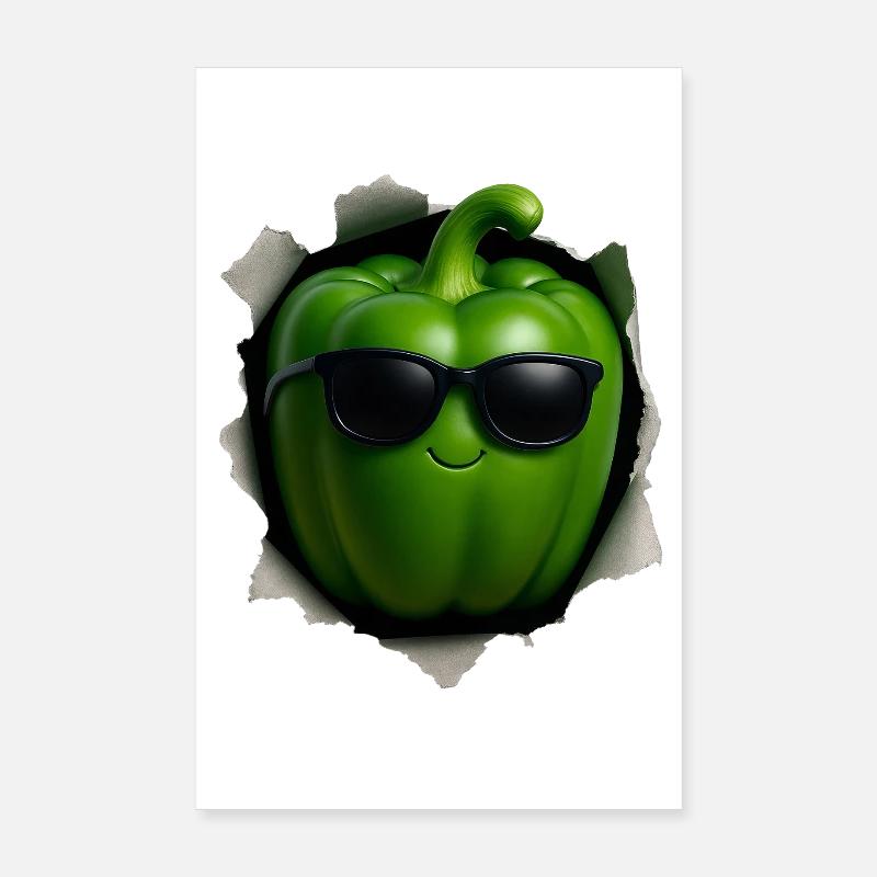 Grüne Paprika Poster 20x30 cm