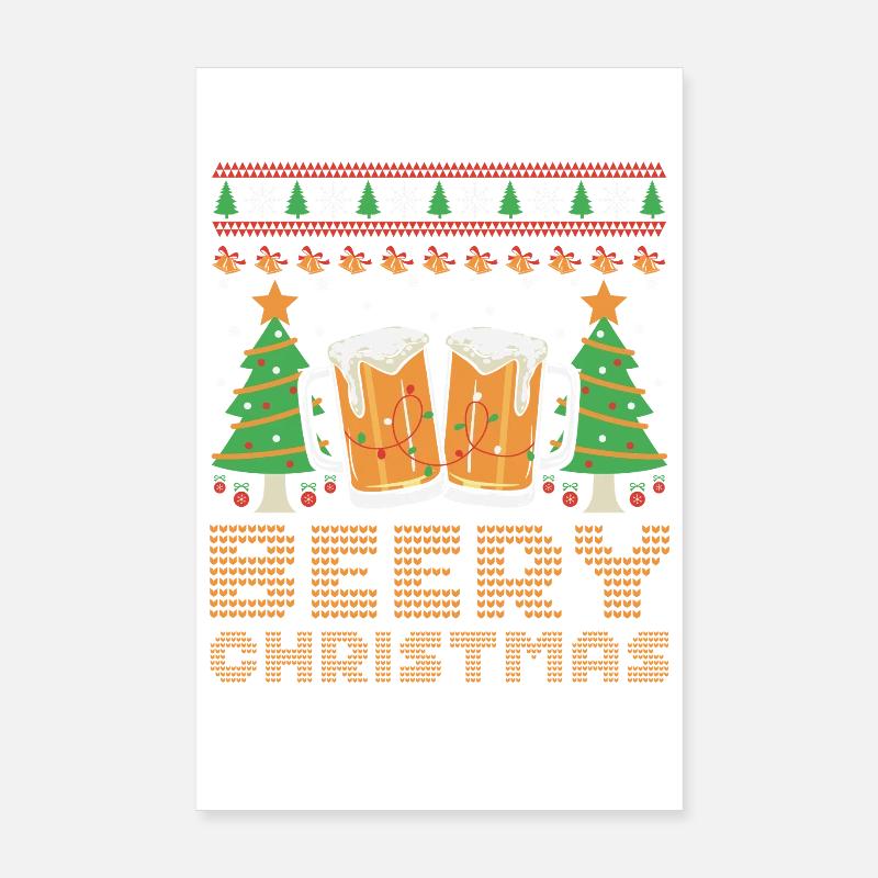 Beery Christmas Pull Moche Noël Bière Joyeux Noël Poster 20 x 30 cm