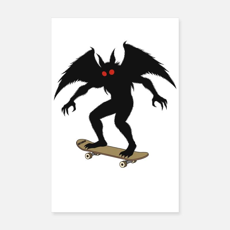 Mothman Skateboard Poster 20 x 30 cm