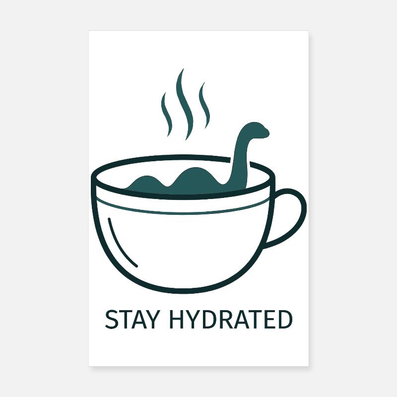 Nessie Stay Hydrated Mug Poster 8" x 12" (20x30 cm)
