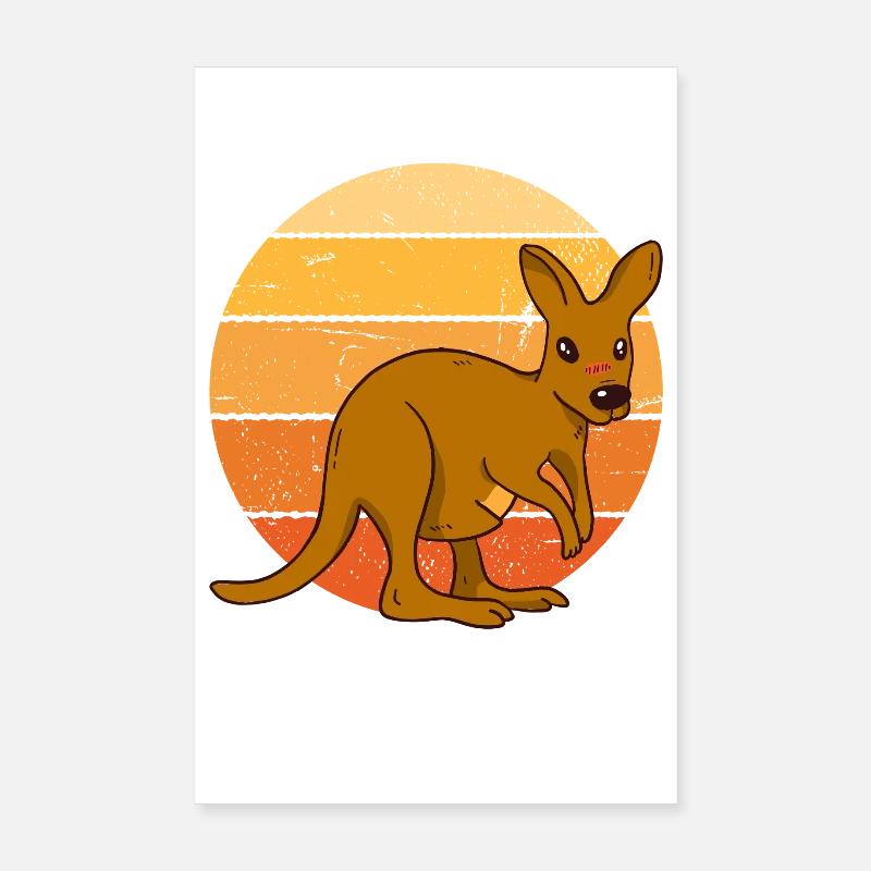 Kangaroo at sunset Poster 8" x 12" (20x30 cm)