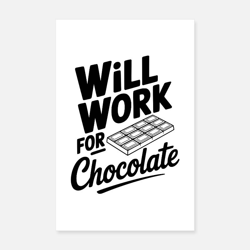 Ça marchera pour le chocolat Poster 20 x 30 cm