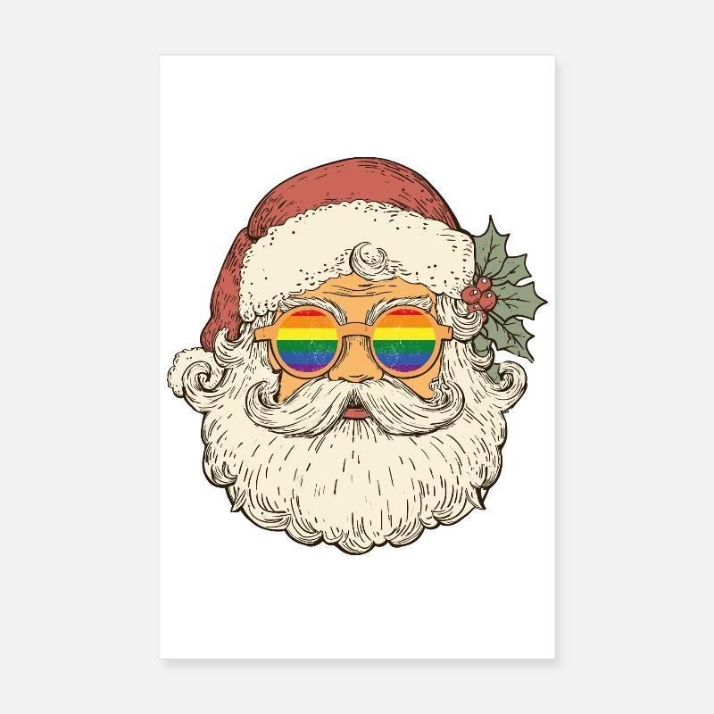 Pride Santa – Noël avec amour - Poster 20 x 30 cm - blanc