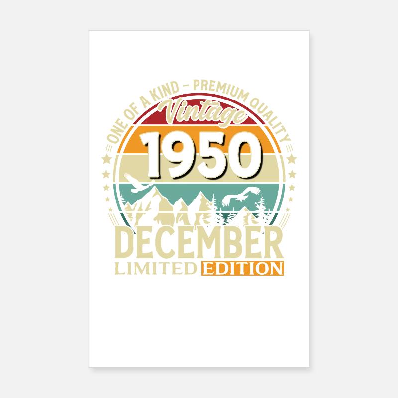 75. Geburtstag Geschenk Oldtimer Dezember 1950 Poster 20x30 cm