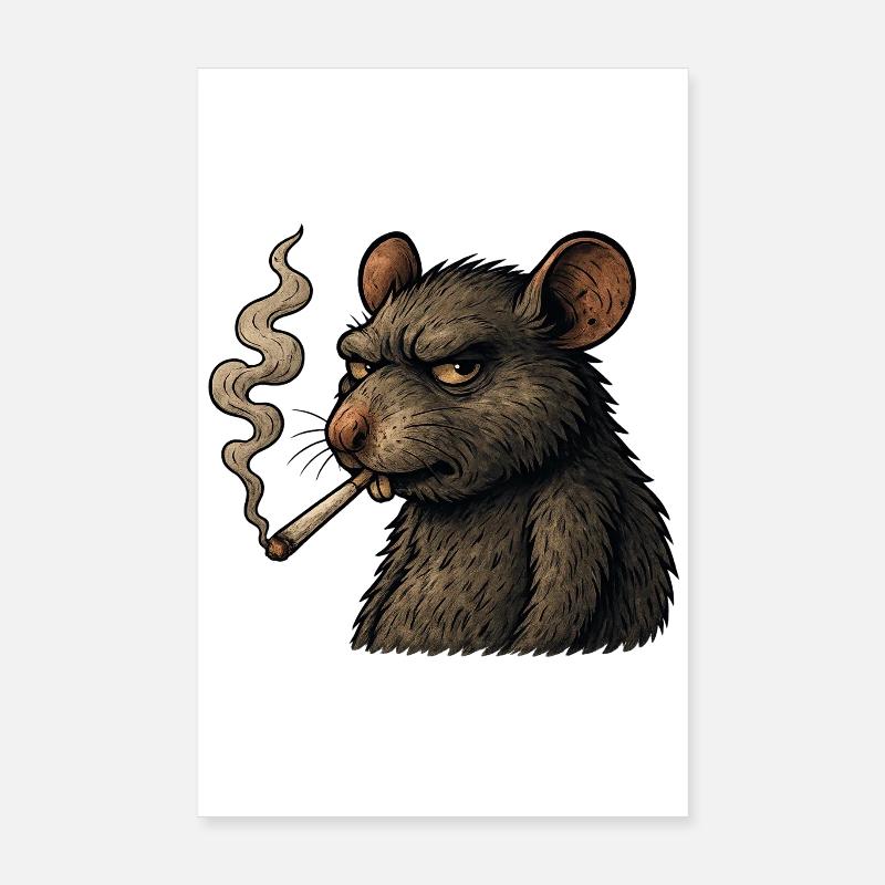 Rauchende Ratte Poster 20x30 cm