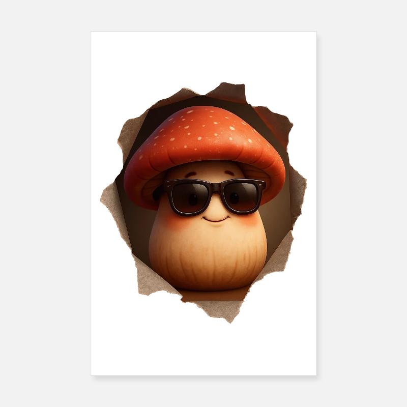 Champignons champignons - Poster 20 x 30 cm - blanc