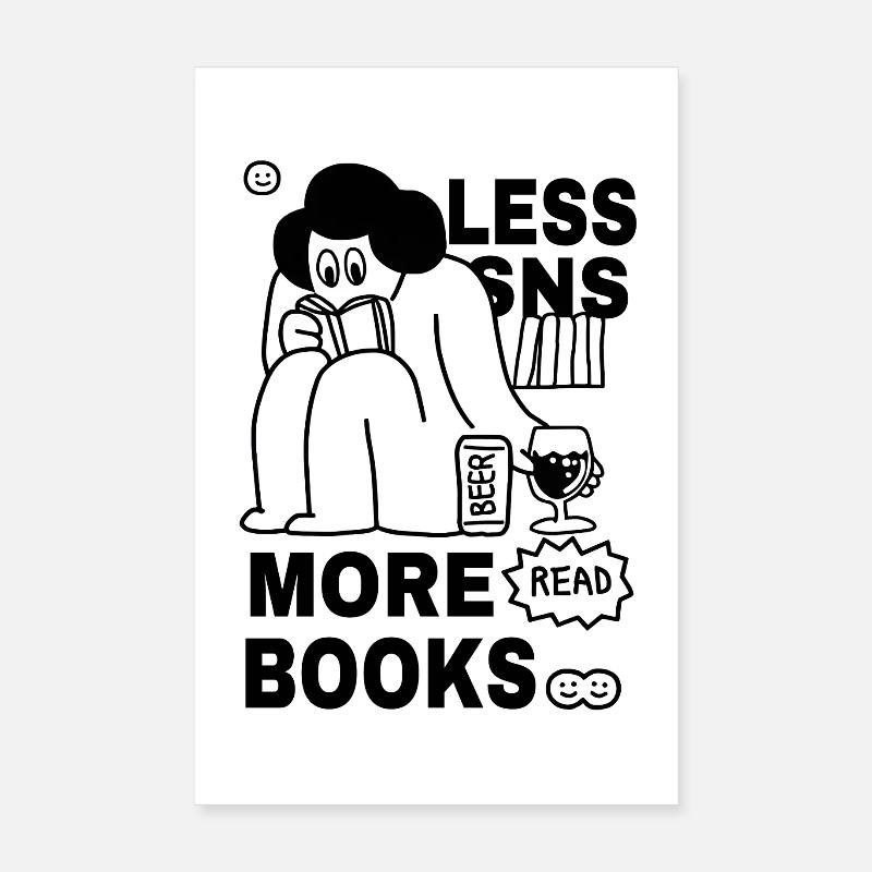 Lecture de la conception des livres Poster 20 x 30 cm