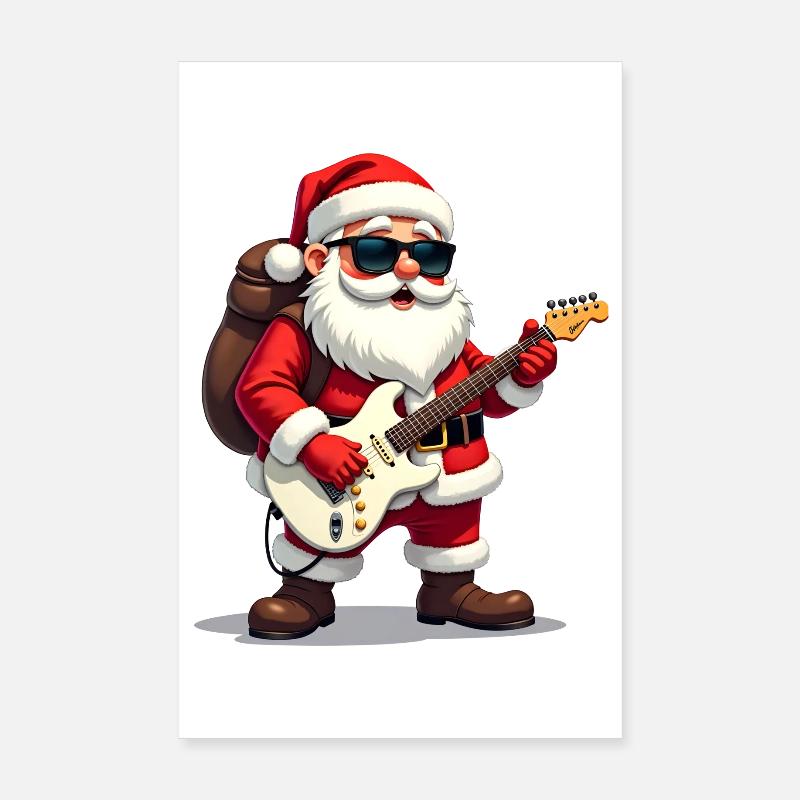 Weihnachtsrock-Santa Poster 20x30 cm