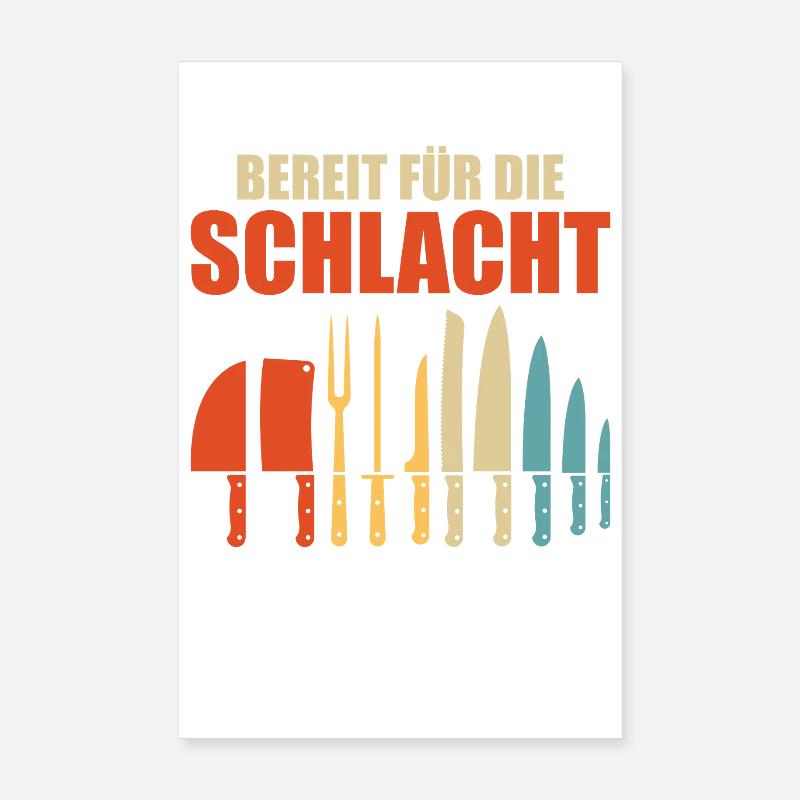 CHEF READY FOR BATTLE Funny Poster 8" x 12" (20x30 cm)