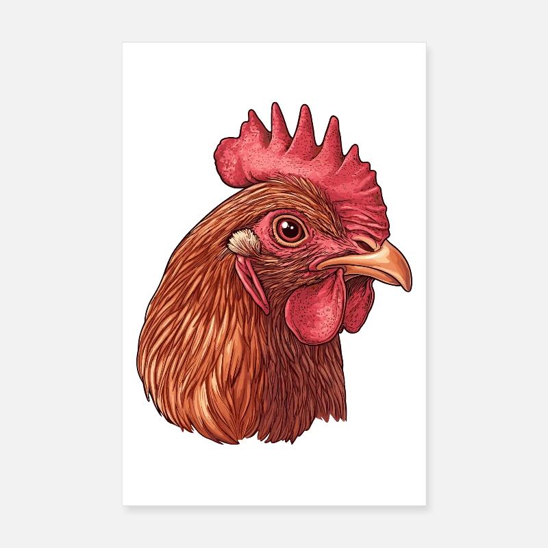 Visage de poulet dans le style pop art Poster 20 x 30 cm