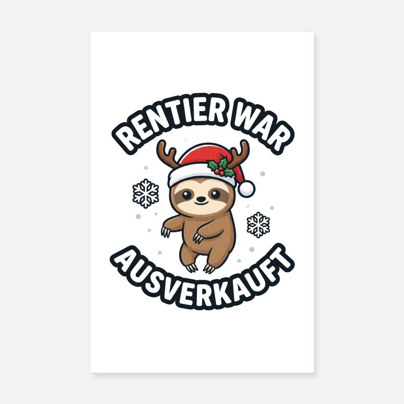 Renne a vendu complet Sloth Poster 20 x 30 cm