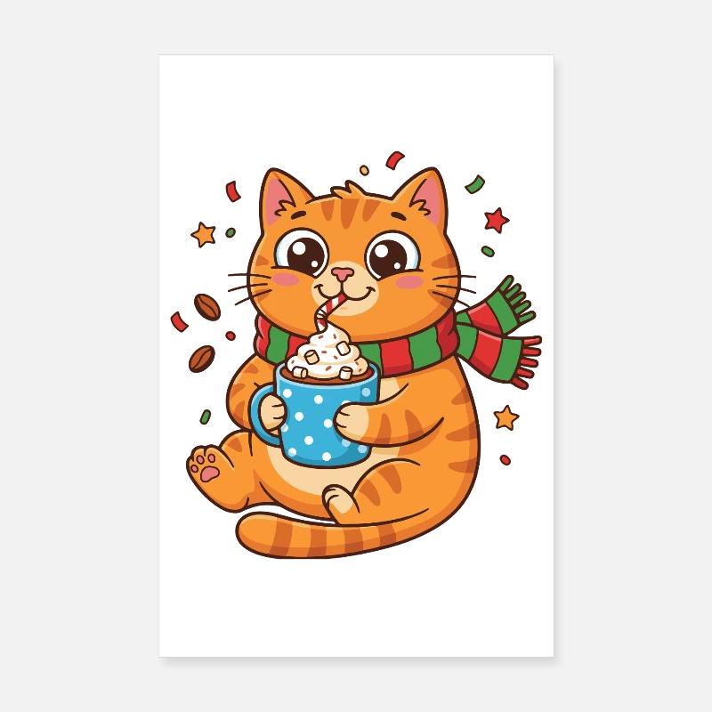 Kælekilling Vinterkaffe med Fløde Poster 20x30 cm