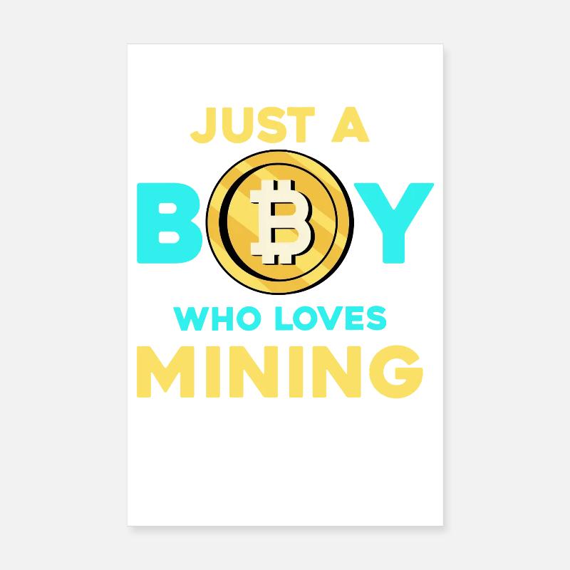 Krypto Mining Junge – Bitcoin Leidenschaft Poster 20x30 cm