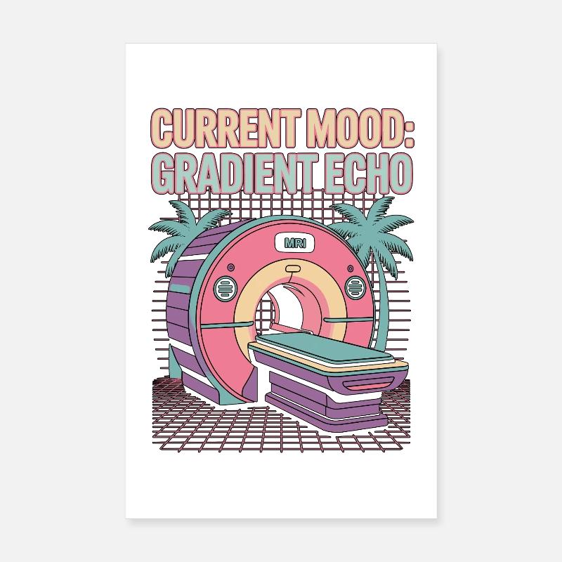 Technicien IRM, radiologiste actuel du gradient d’humeur en écho. Poster 20 x 30 cm