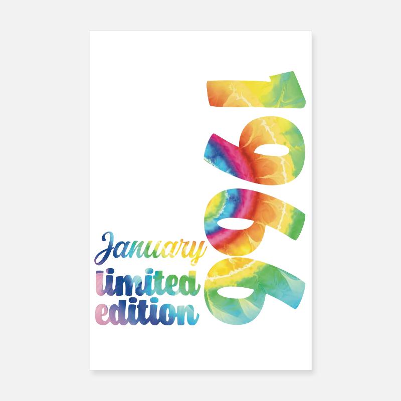 Geburtstag Januar 1966 Geschenk Tie And Dye Tee Poster 20x30 cm